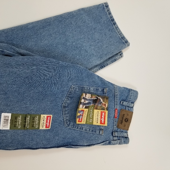 Wrangler Regular U Shape Blue Jeans 34 X 34 - Picture 11 of 12